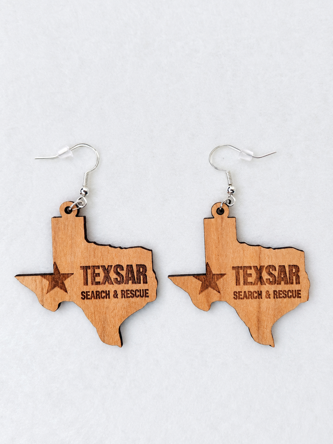 TEXSAR Solid Cut Wooden Earrings