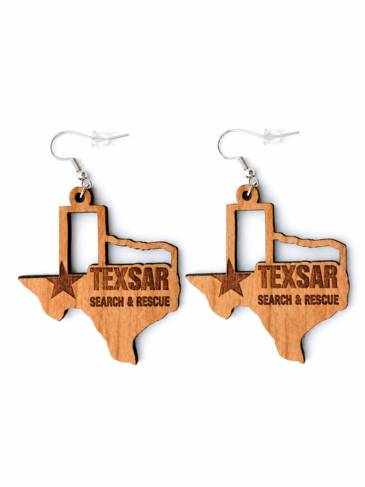 TEXSAR Open Cut Wooden Earrings